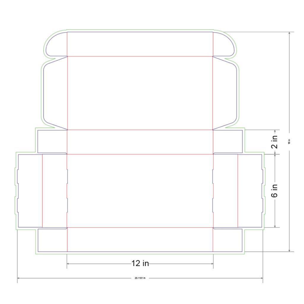 12x6x2 in Mailer Box Template
