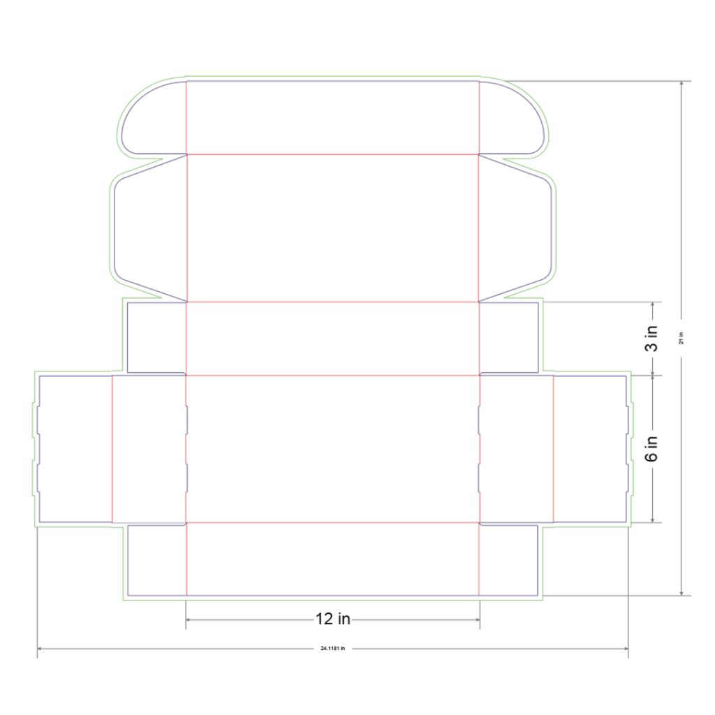 12x6x3 in Mailer Box Template