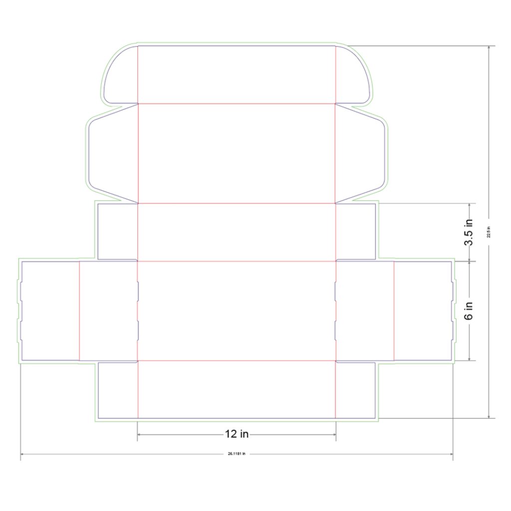 12x6x4 in Mailer Box Template