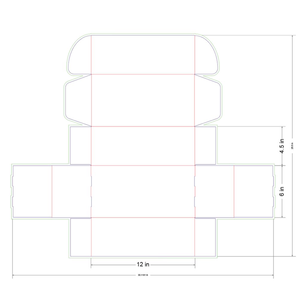 12x6x4.5 in Mailer Box Template
