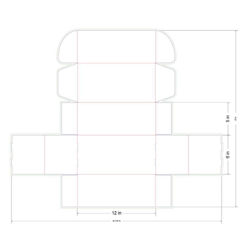 12x6x5 in Mailer Box Template