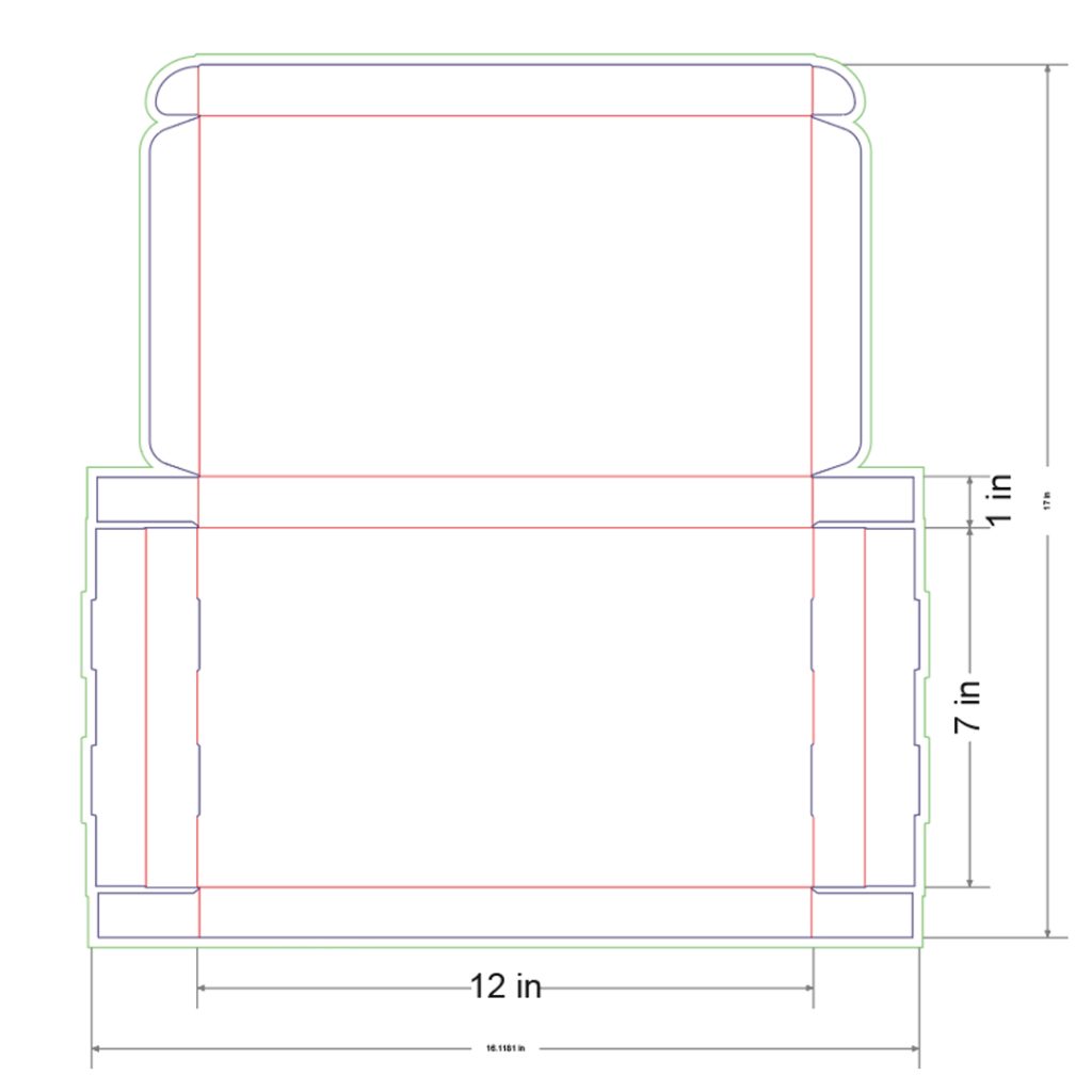 12x7x1 in Mailer Box Template