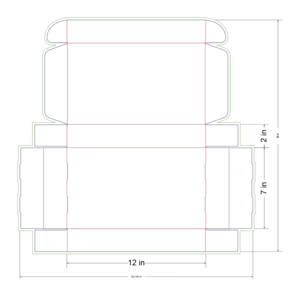 12x7x2 in Mailer Box Template