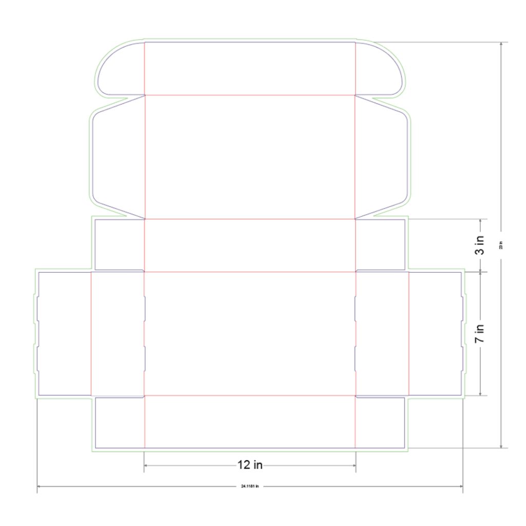12x7x3 in Mailer Box Template