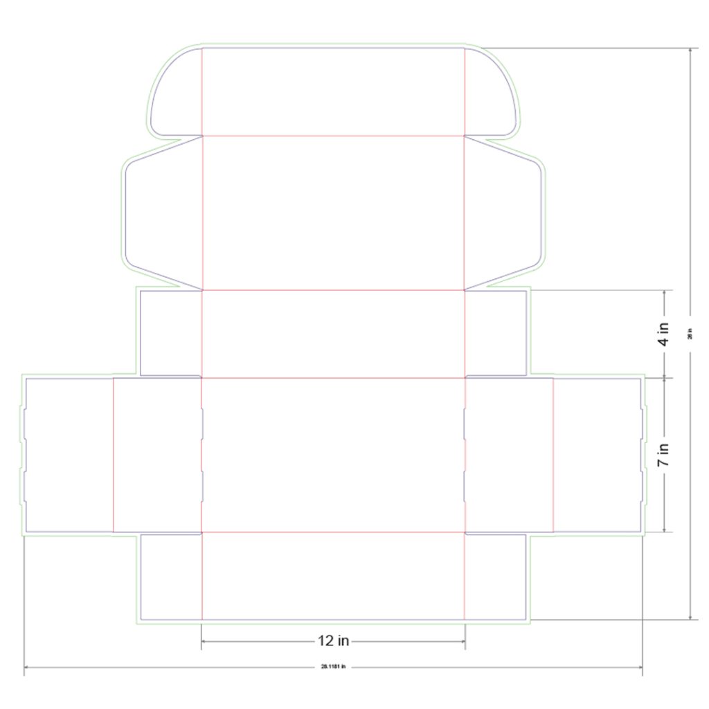 12x7x4 in Mailer Box Template