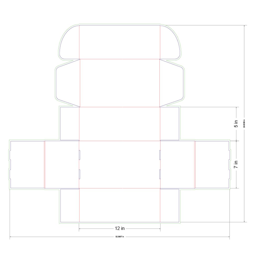 12x7x5 in Mailer Box Template
