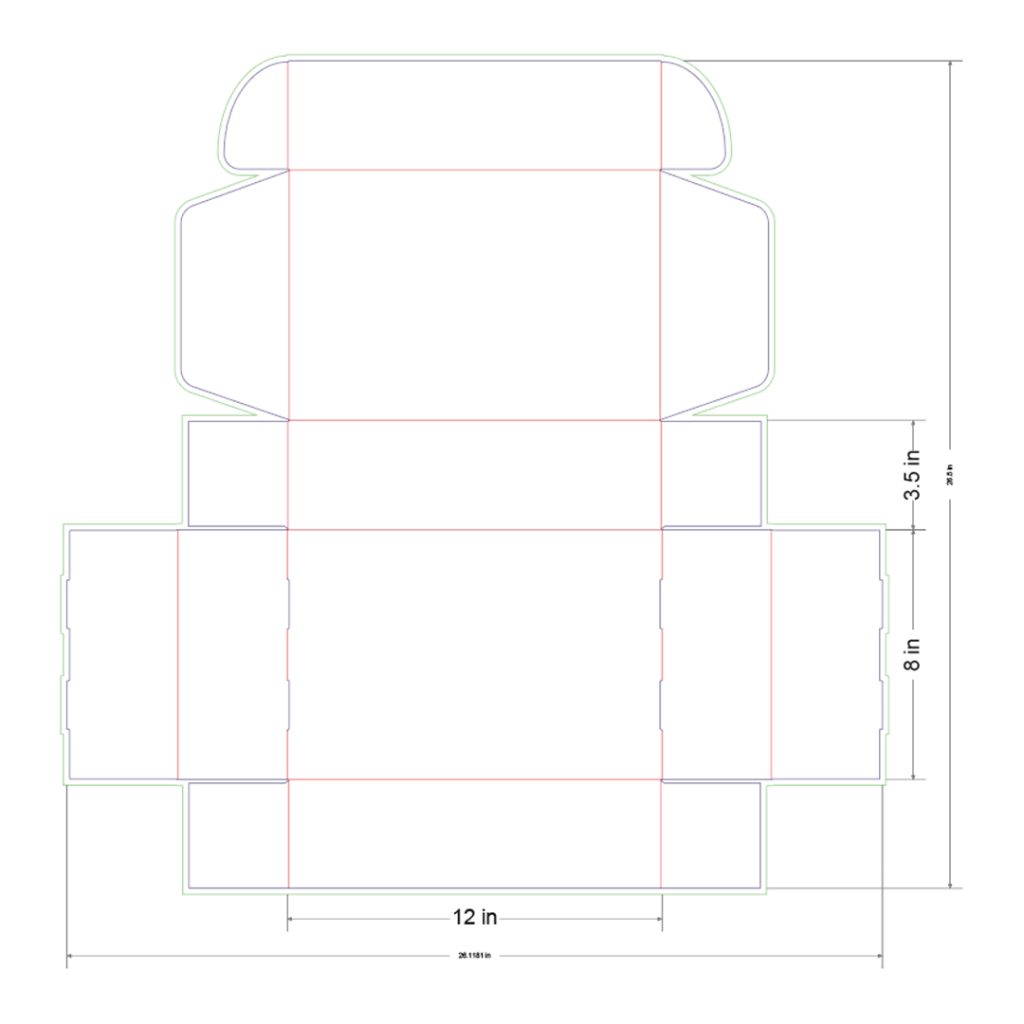 12x8x3.5 in Mailer Box Template