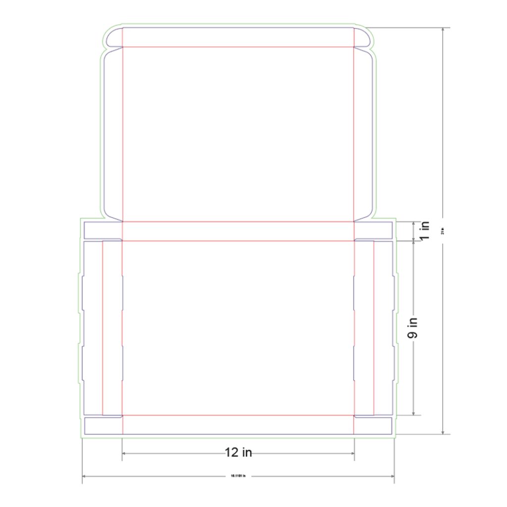 12x9x1 in Mailer Box Template