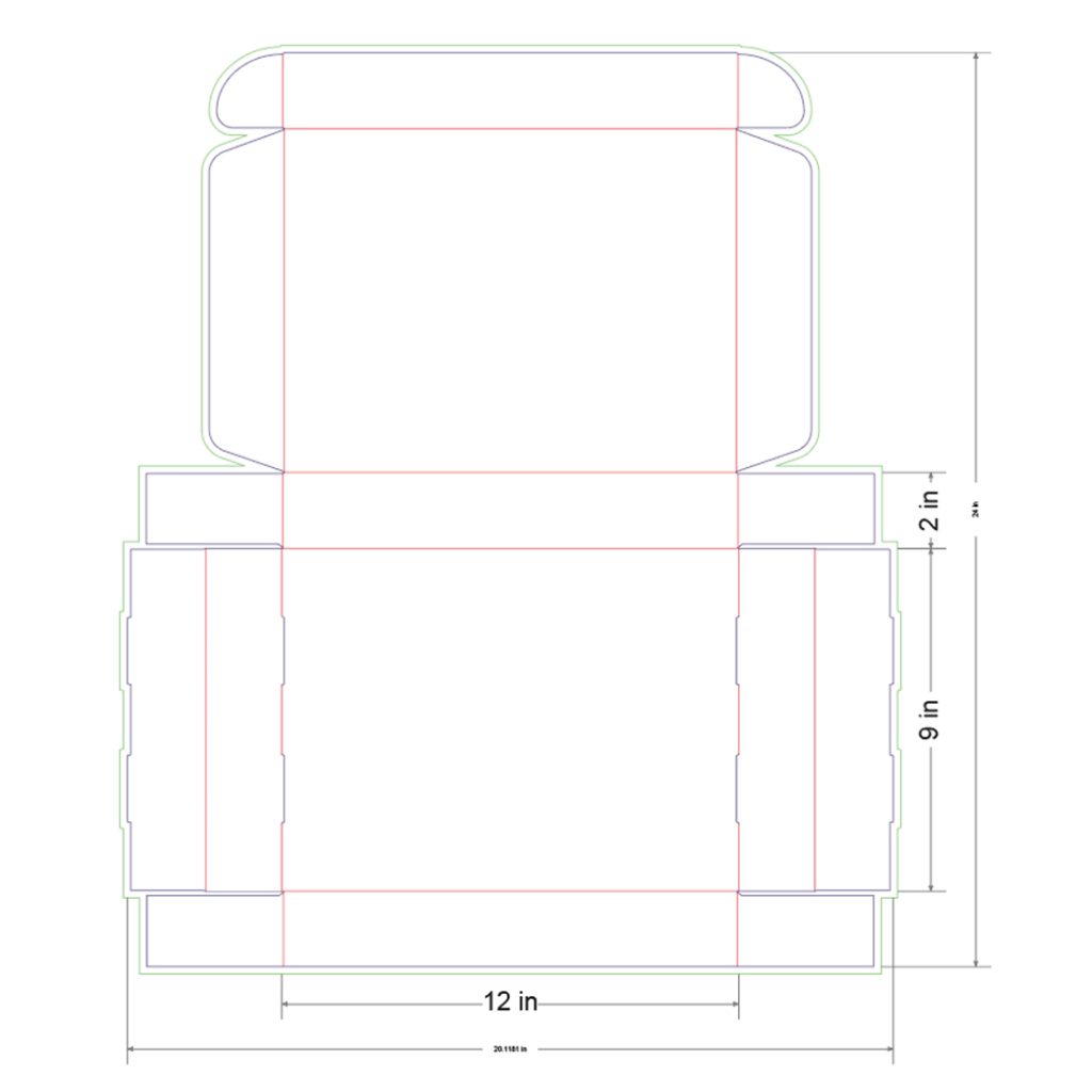 12x9x2 in Mailer Box Template
