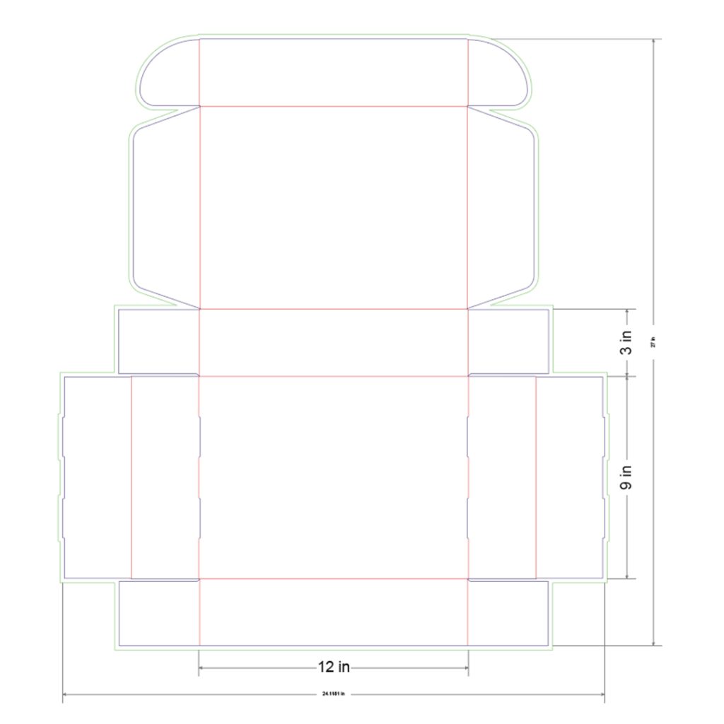 12x9x3 in Mailer Box Template