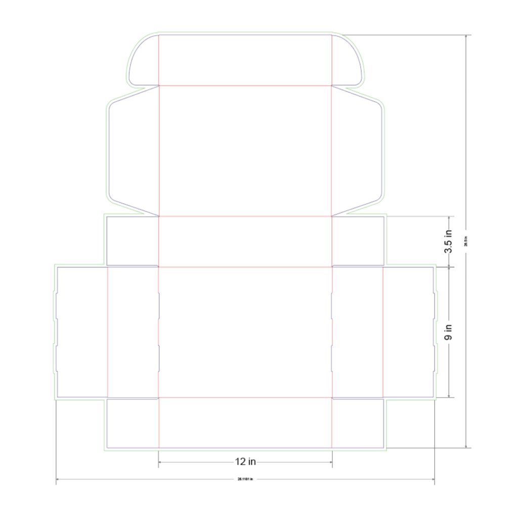 12x9x3.5 in Mailer Box Template