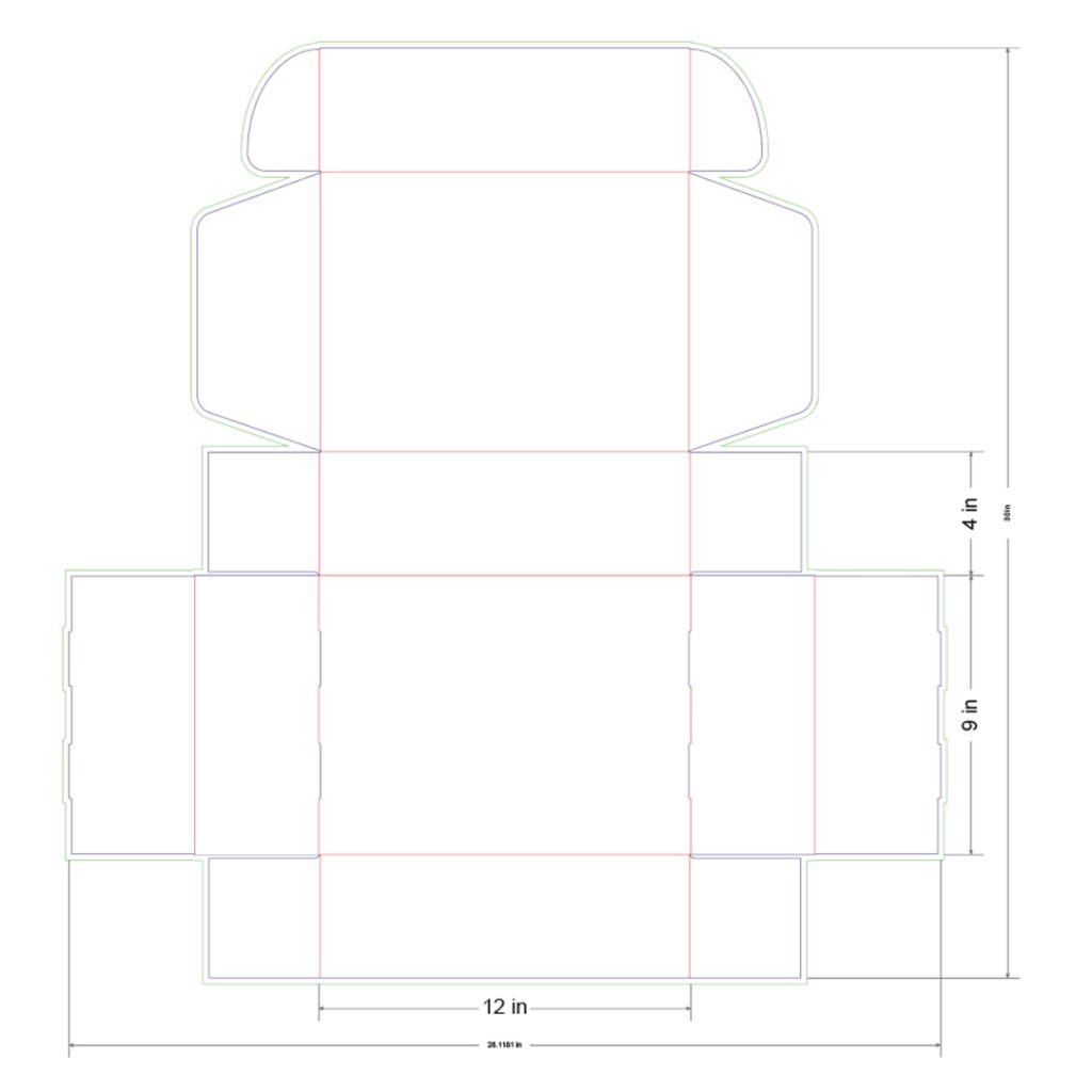 12x9x4 in Mailer Box Template