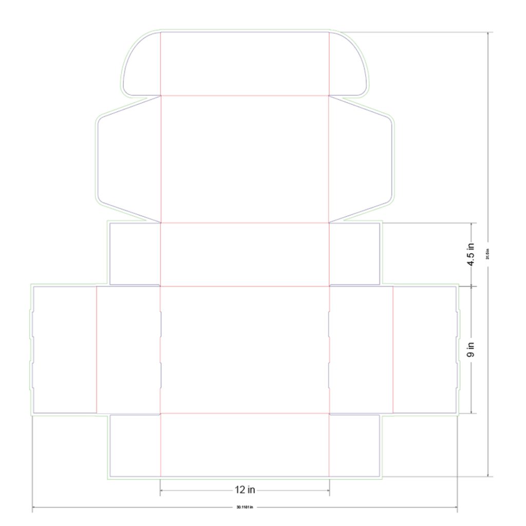12x9x4.5 in Mailer Box Template