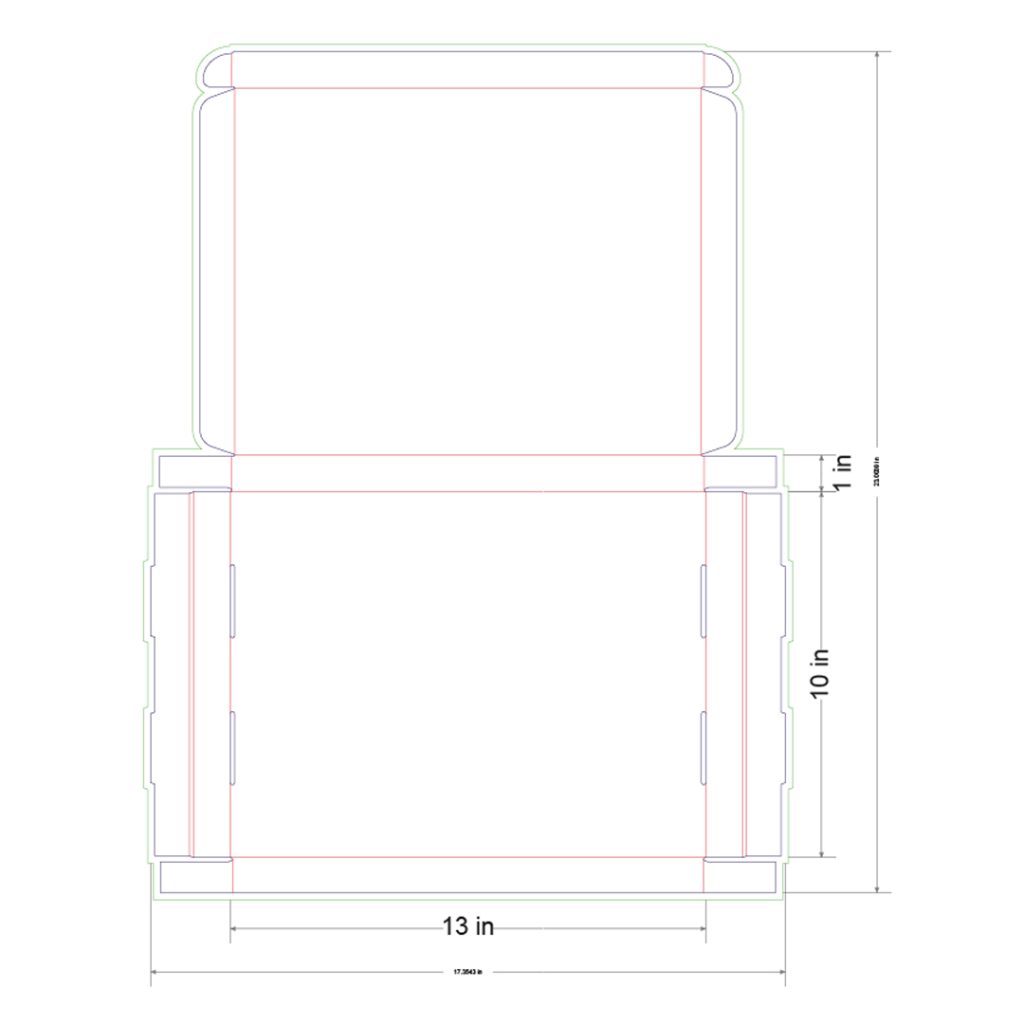 13x10x1 in Mailer Box Template