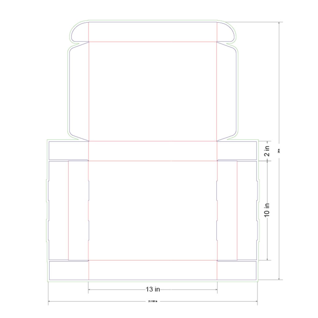 13x10x2 in Mailer Box Template