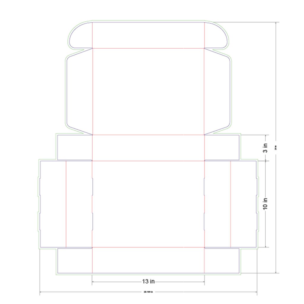 13x10x3 in Mailer Box Template