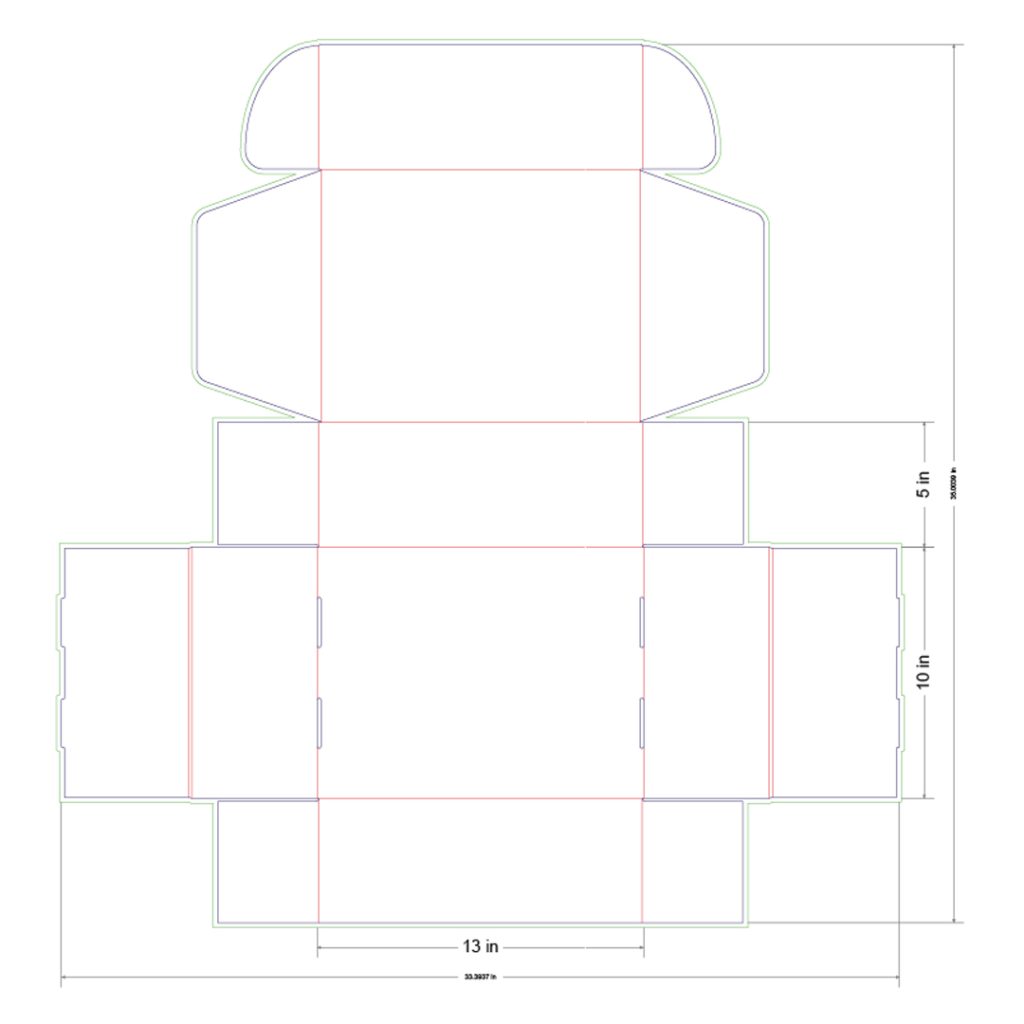 13x10x5 in Mailer Box Template