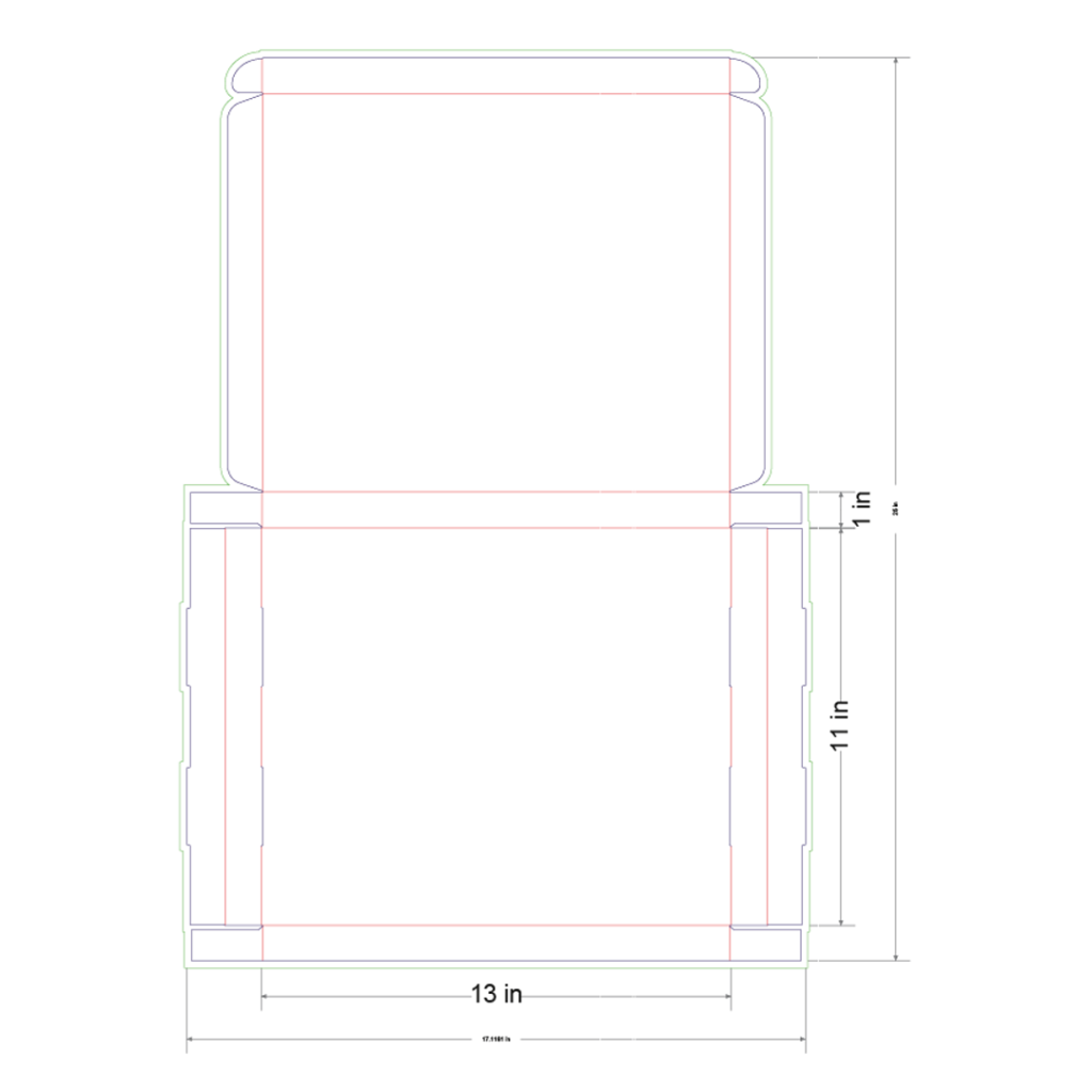 13x11x1 in Mailer Box Template