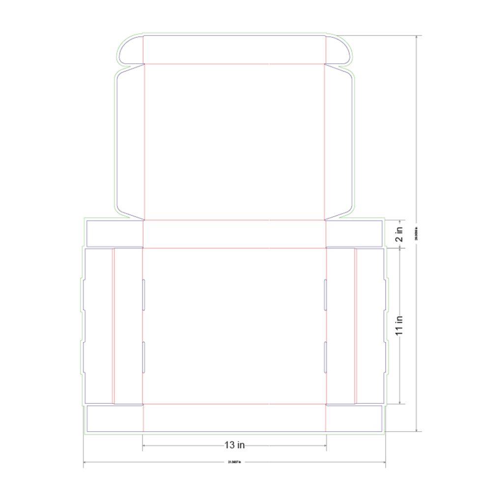 13x11x2 in Mailer Box Template