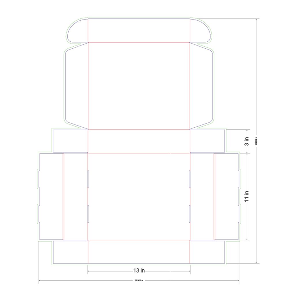 13x11x3 in Mailer Box Template