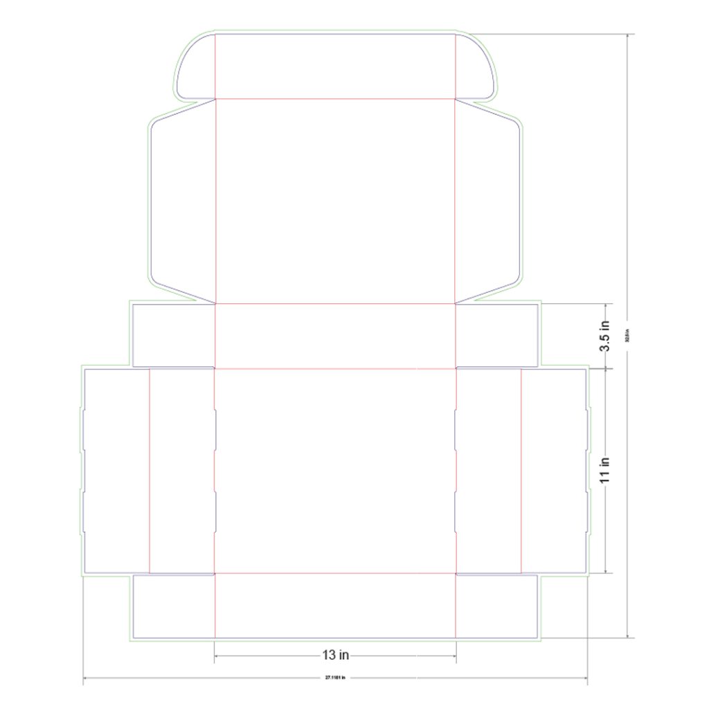 13x11x3.5 in Mailer Box Template