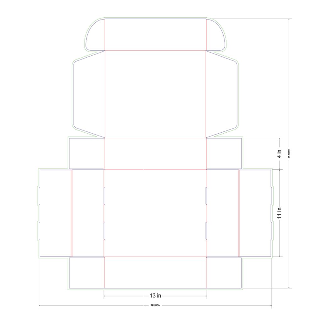 13x11x4 in Mailer Box Template