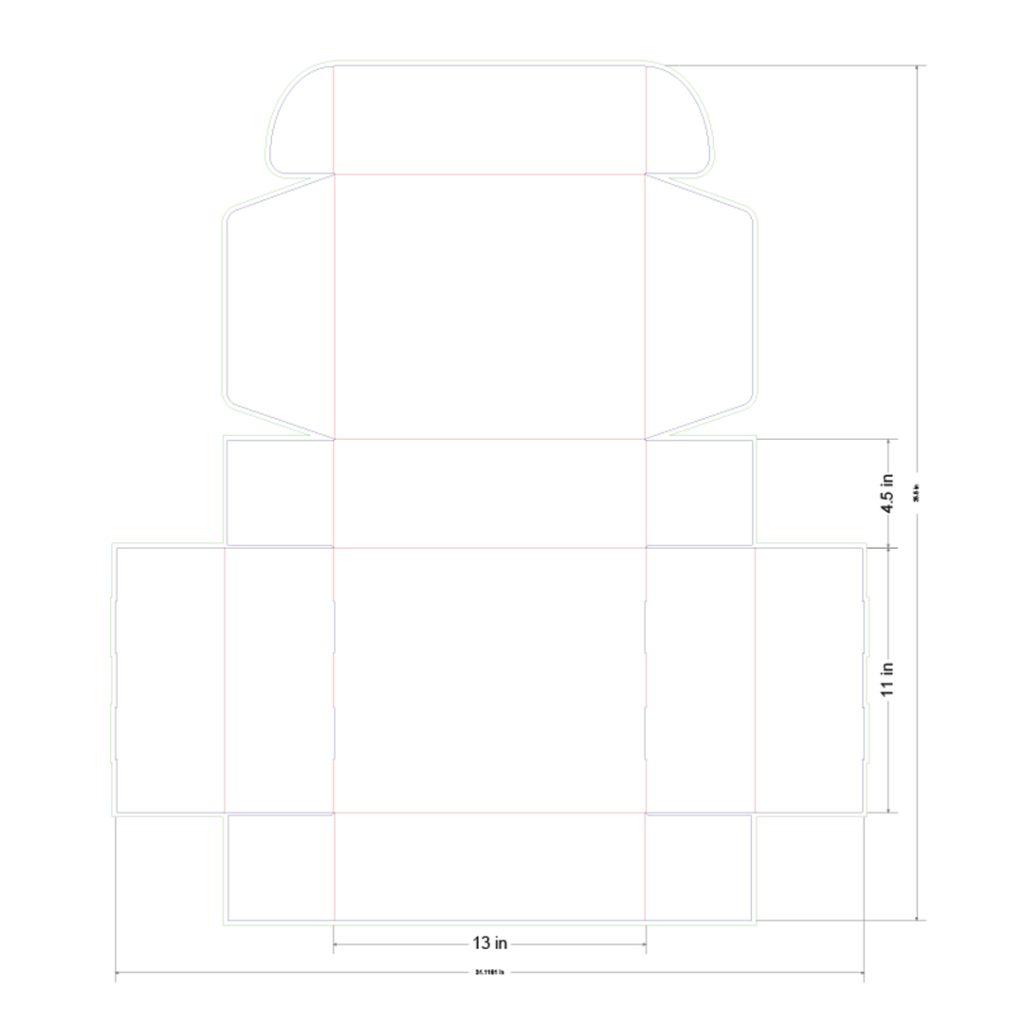 13x11x4.5 in Mailer Box Template