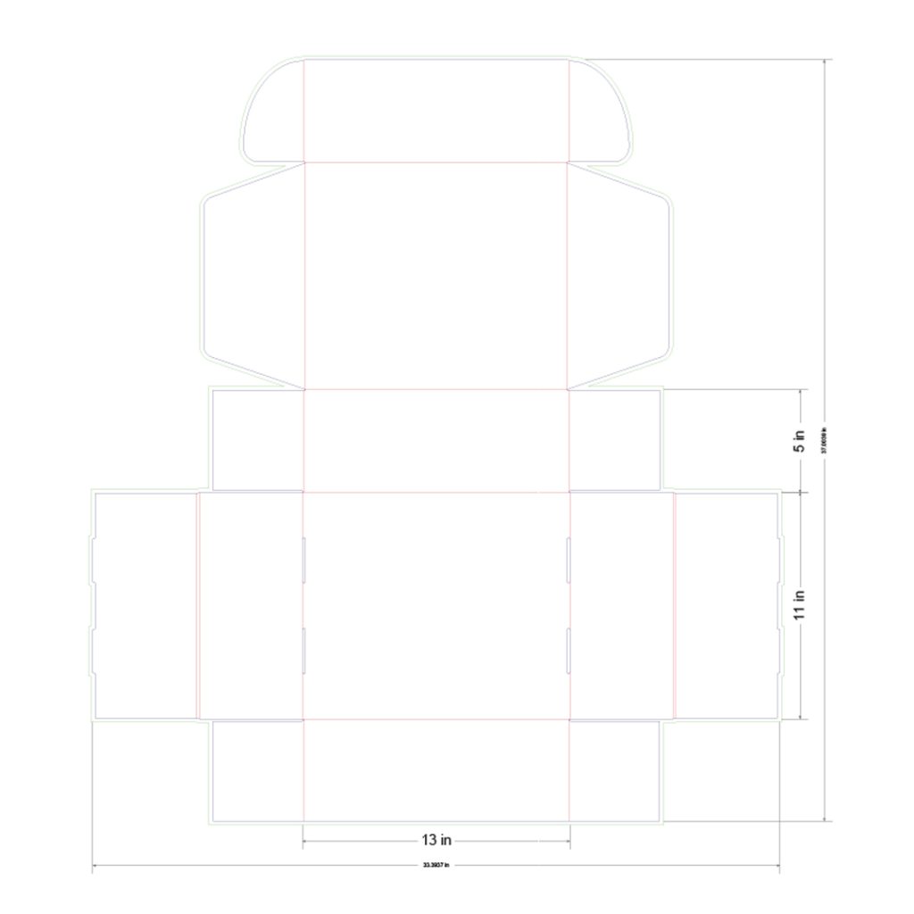 13x11x5 in Mailer Box Template