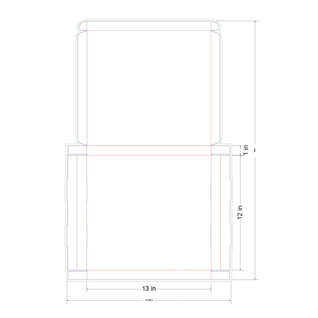 13x12x1 in Mailer Box Template