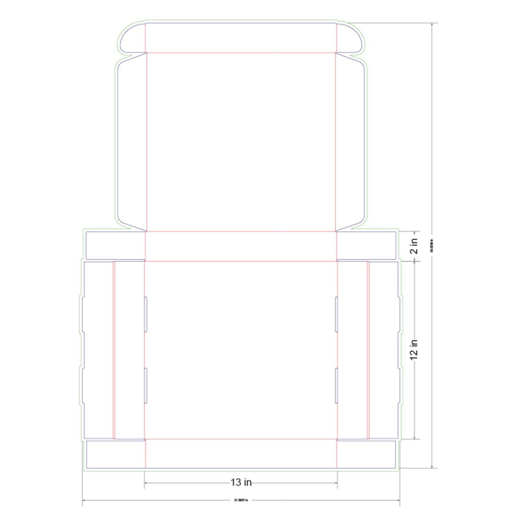 13x12x2 in Mailer Box Template