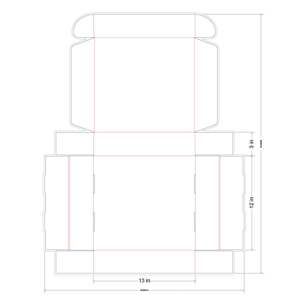 13x12x3 in Mailer Box Template