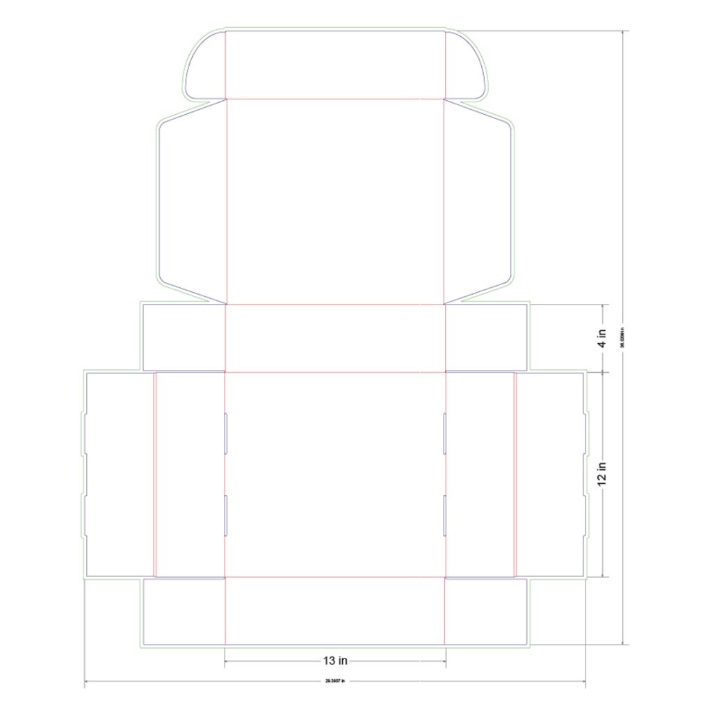 13x12x4 in Mailer Box Template