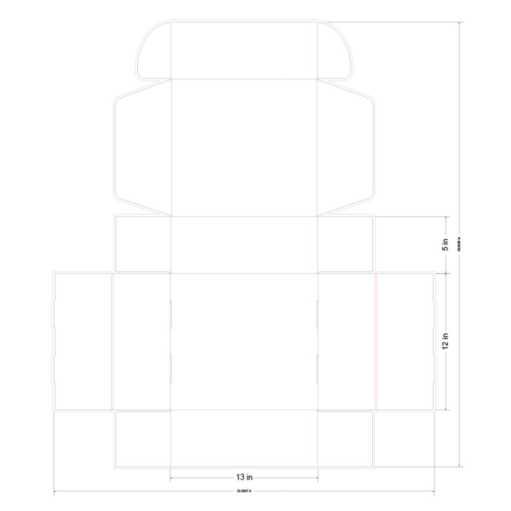 13x12x5 in Mailer Box Template