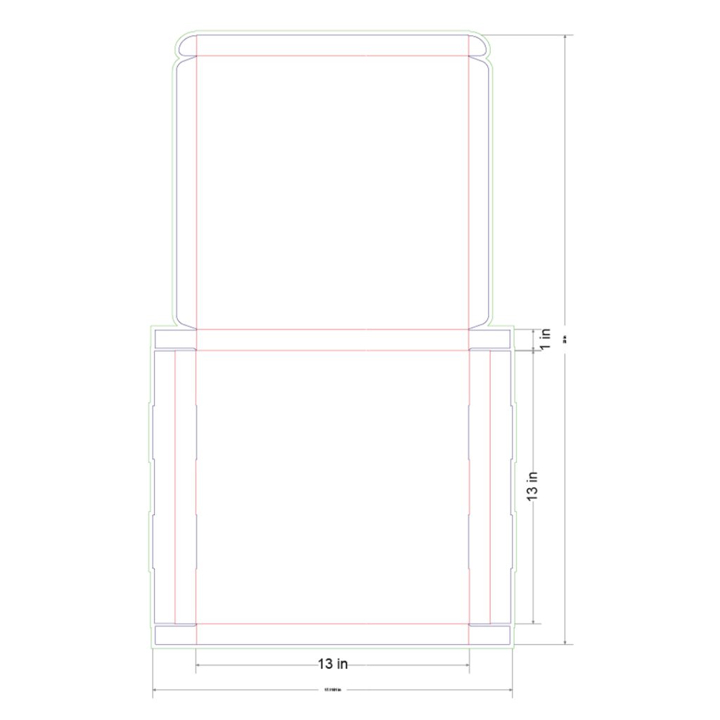 13x13x1 in Mailer Box Template