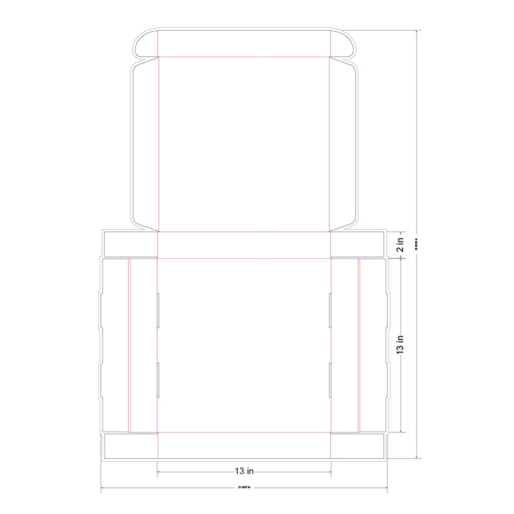 13x13x2 in Mailer Box Template