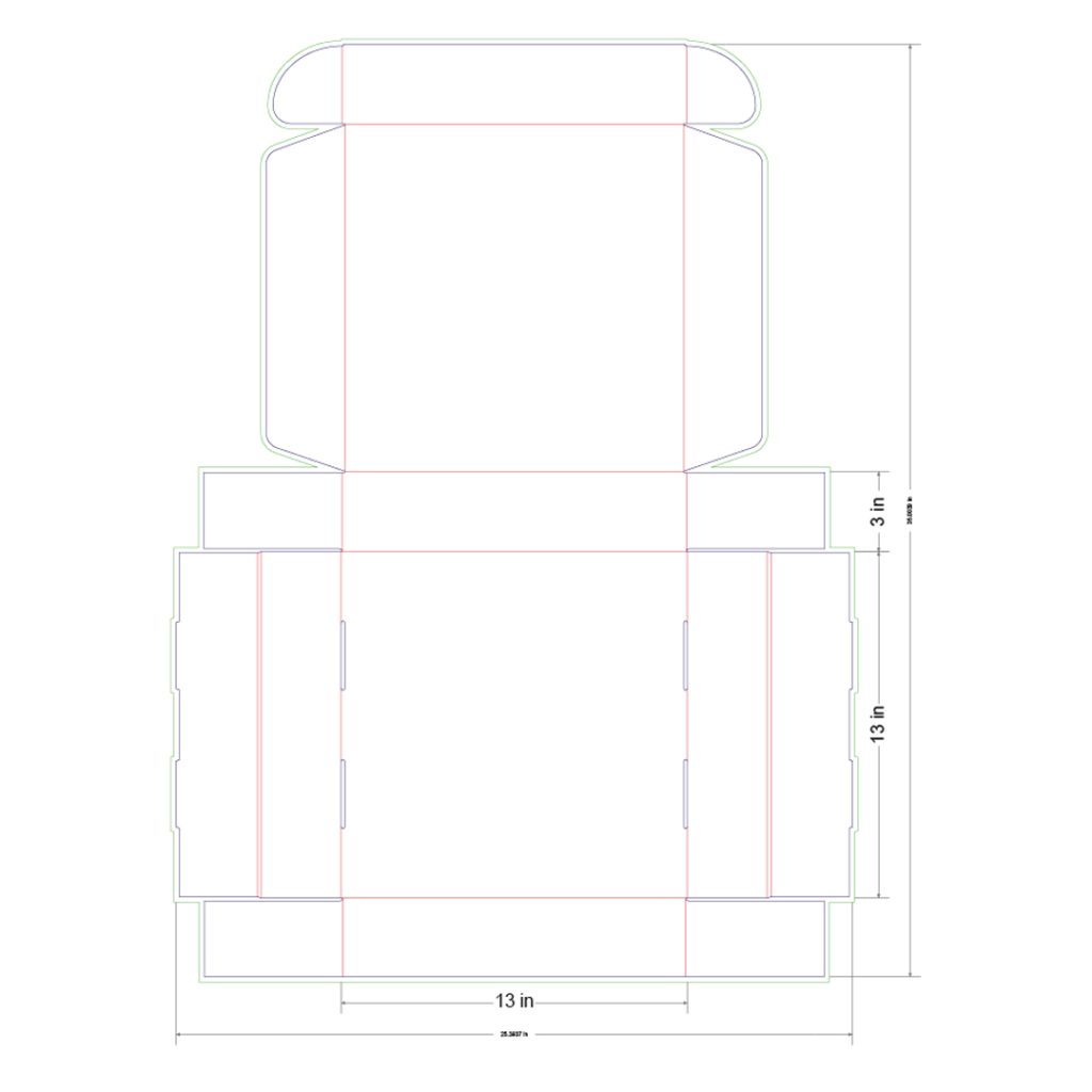 13x13x3 in Mailer Box Template