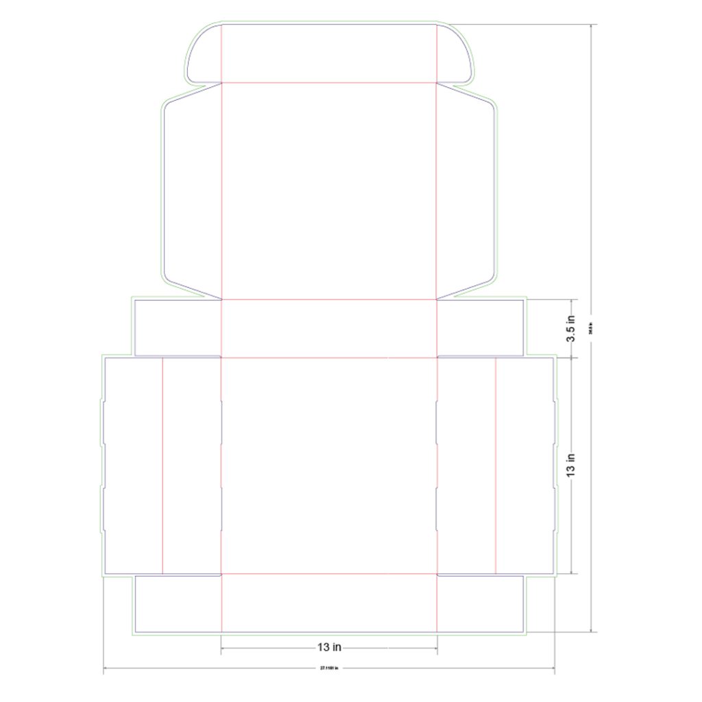 13x13x3.5 in Mailer Box Template