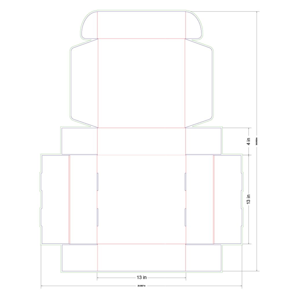13x13x4 in Mailer Box Template