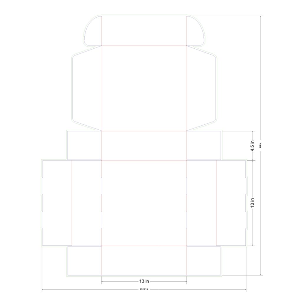13x13x4.5 in Mailer Box Template