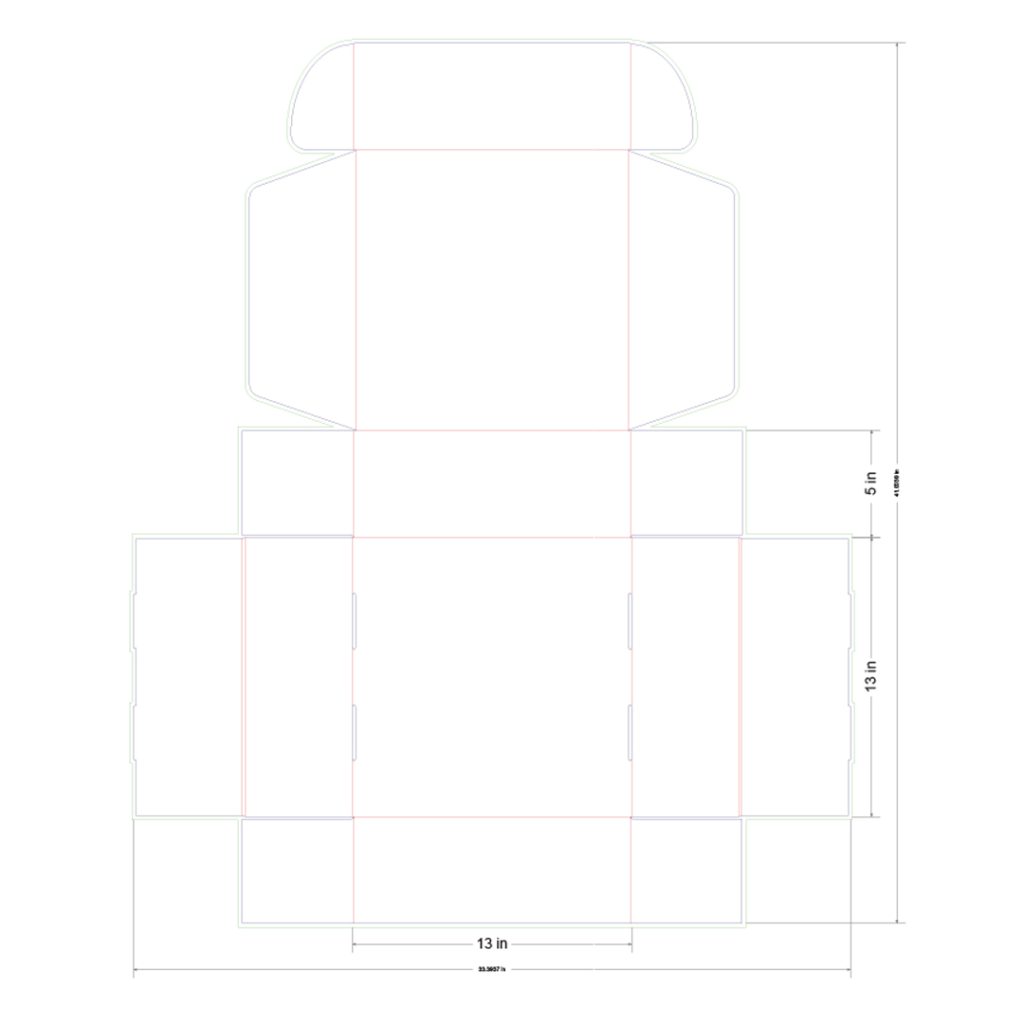13x13x5 in Mailer Box Template
