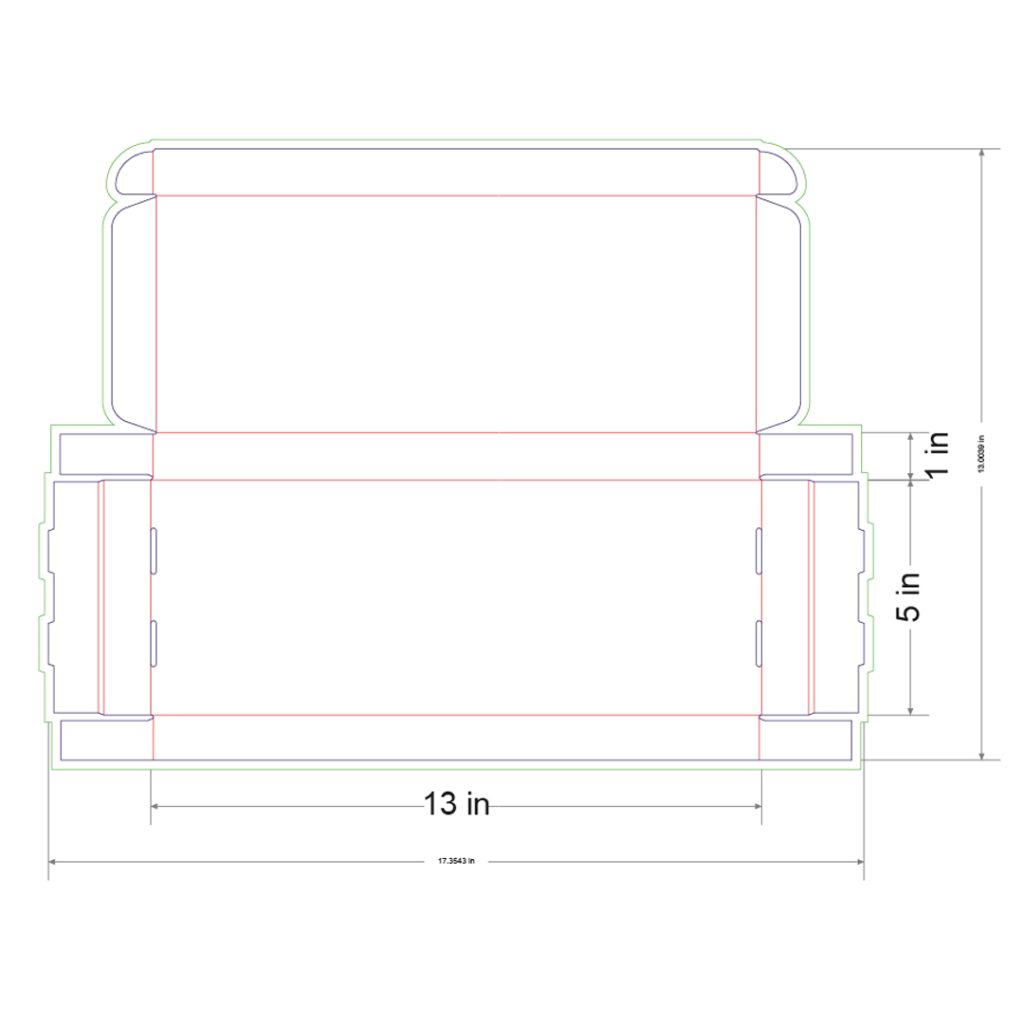 13x5x1 in Mailer Box Template