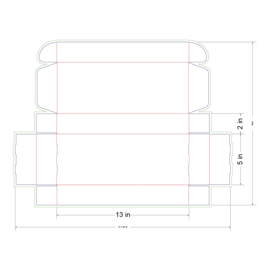 13x5x2 in Mailer Box Template