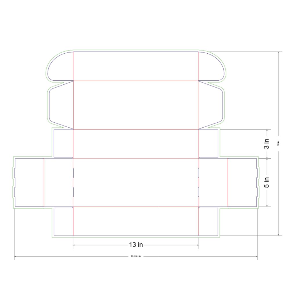 13x5x3 in Mailer Box Template