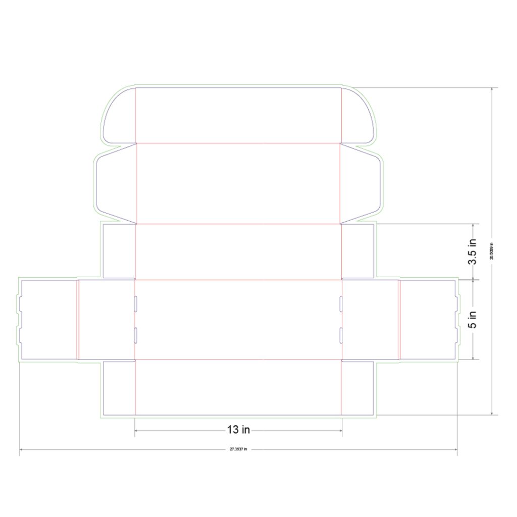 13x5x3.5 in Mailer Box Template
