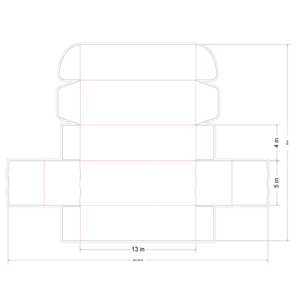 13x5x4 in Mailer Box Template