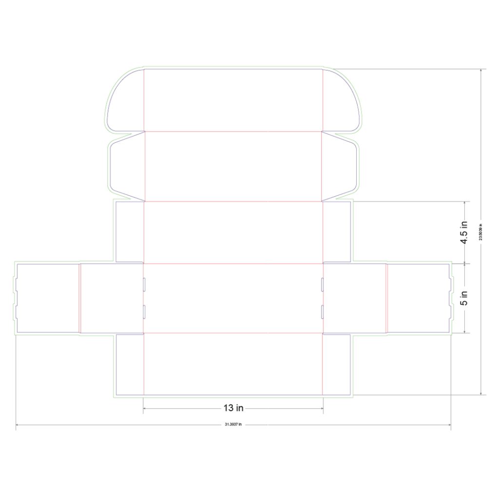 13x5x4.5 in Mailer Box Template