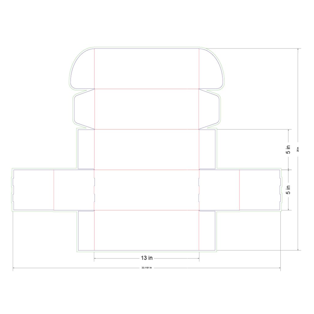 13x5x5 in Mailer Box Template