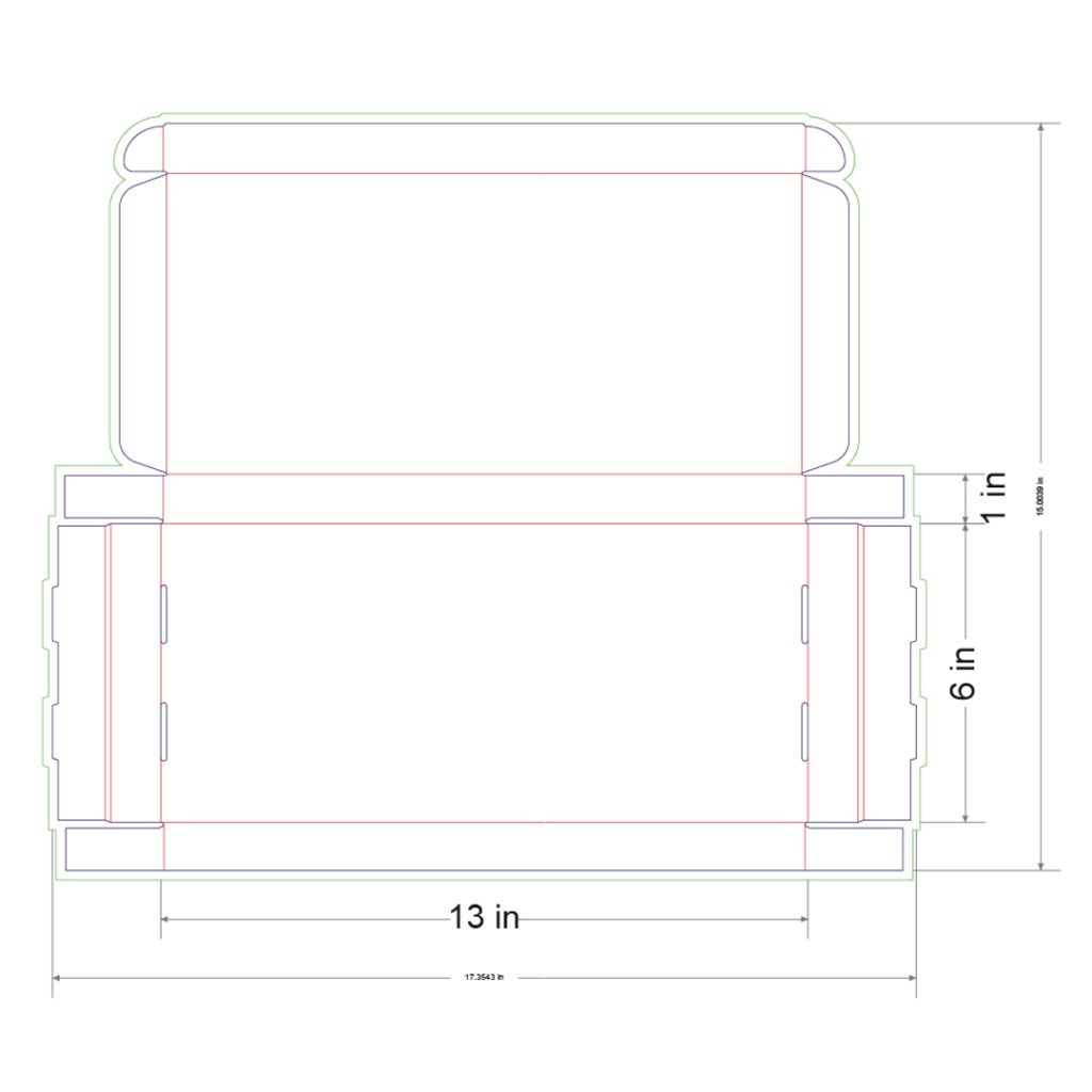 13x6x1 in Mailer Box Template