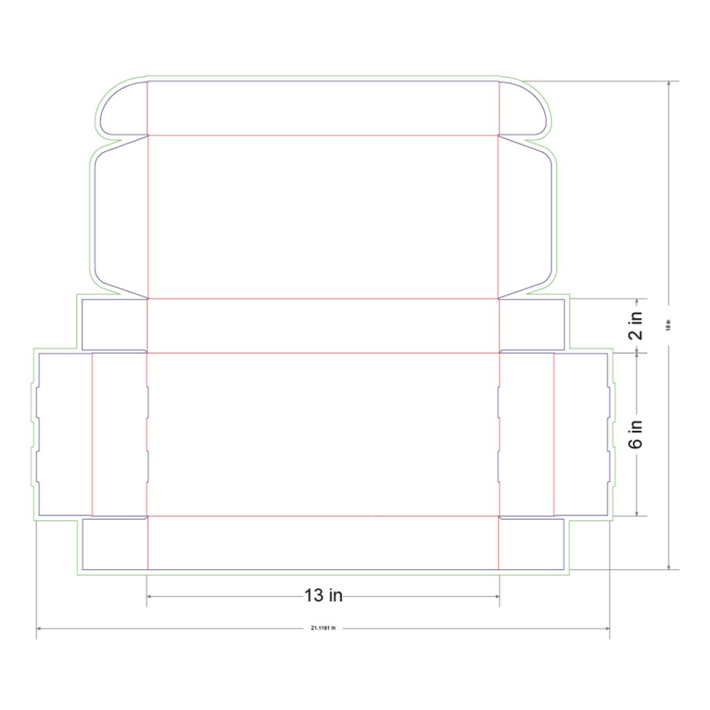 13x6x2 in Mailer Box Template