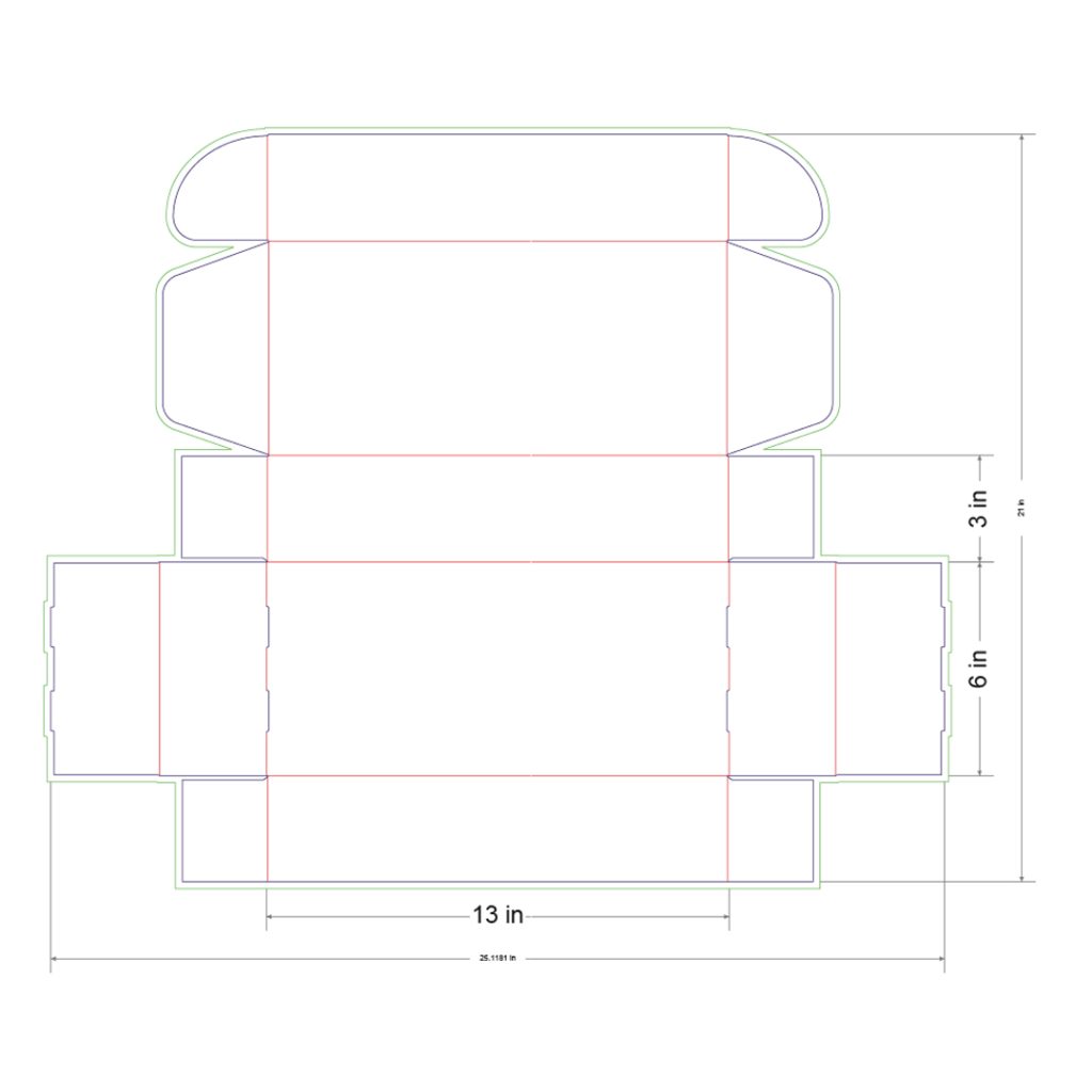 13x6x3 in Mailer Box Template